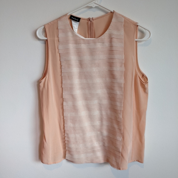 Akris Silk Sleeveless Pleated Blouse